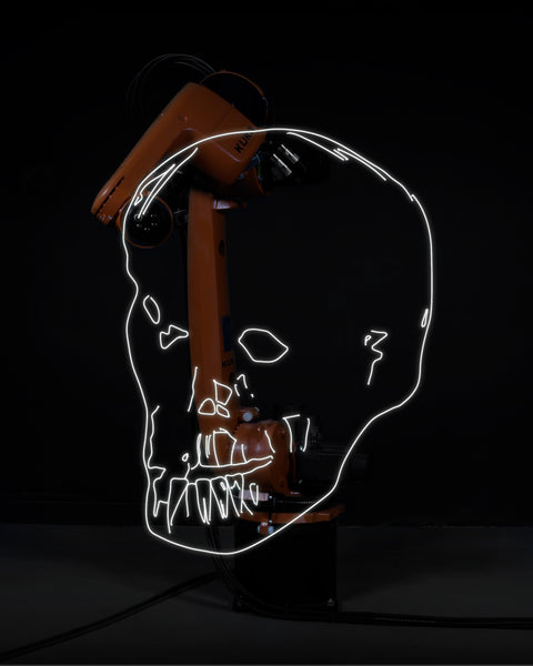 RN1469 Robot Light Drawing, Skull, after Andy Warhol (c.1976), 2022