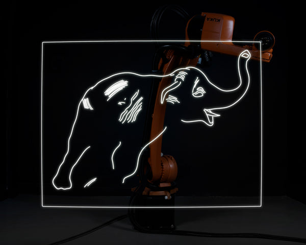 RN1480 Robot Light Drawing, Elephant, after Andy Warhol (c. 1980), 2022