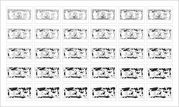 RN839 Chinese Whispers, Five Dollar Bill after Andy Warhol (1962), 2015